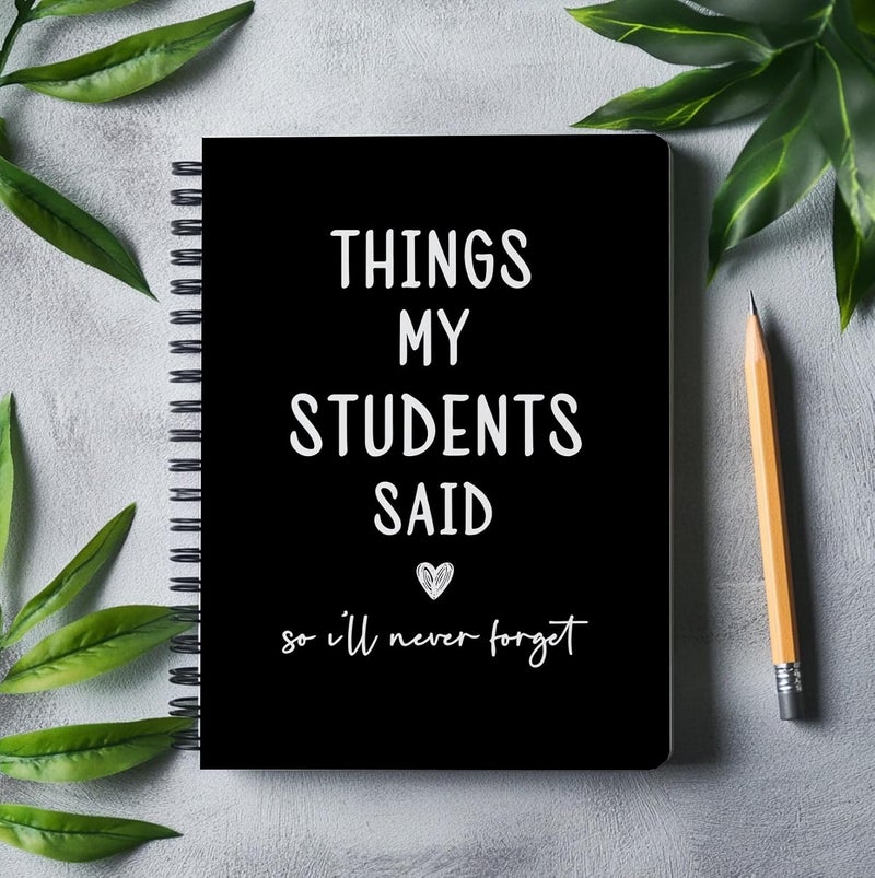 bitCNY Teacher Gift Spiral Notebook - Thank You Gift for Teacher, Teacher Appreciation Gifts, Keepsake Journal, Teacher Notebooks for School Supplies, Home & Office, Spiral Bound 5.5x8.3（Black） - Image 2